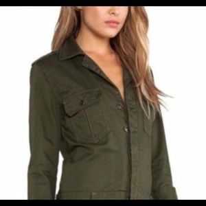 NWOT Joes Jeans Olive Green Military Shirttall Romper Size Large